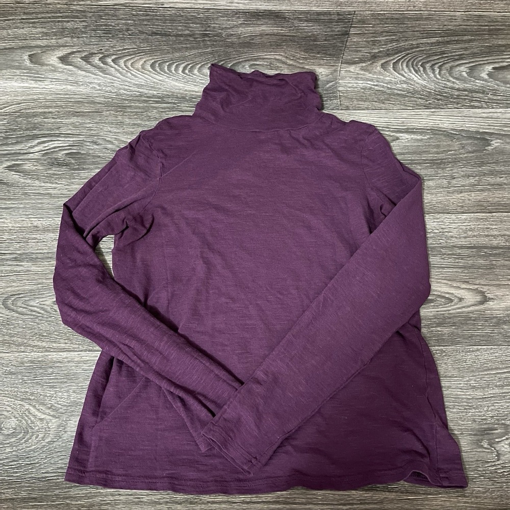 Pact Women's Turtle Neck Purple Long Sleeve Sz Small Lightweight Casual Normcore